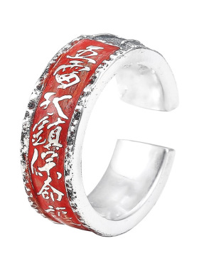 敕令五雷永镇保命护身朱砂戒指男女开口新款