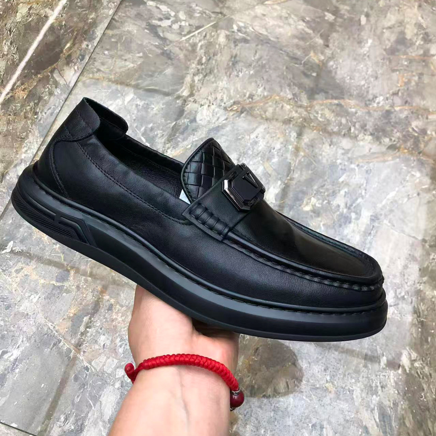 春季新款时尚真皮软底休闲皮鞋透气潮流一脚蹬手工懒人豆豆鞋男款,流行男鞋,乐福鞋（豆豆鞋）,淘宝优惠券,粉丝福利购,淘宝优惠卷