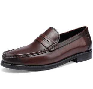 一脚蹬男士乐福鞋手工固特异大码马皮皮鞋男夏季透气皮底一脚蹬新