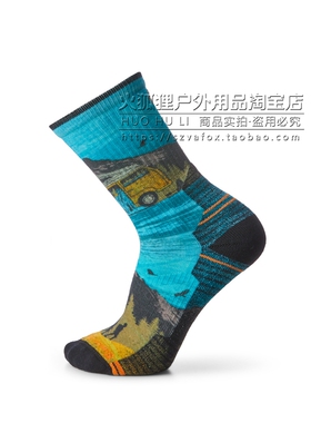 Smartwool徒步轻量减震印花中筒袜户外美利奴羊毛袜男款SW001987
