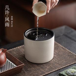 几许风雨大号草木灰建水功夫茶具废水缸茶水桶禅意简约杯洗笔洗