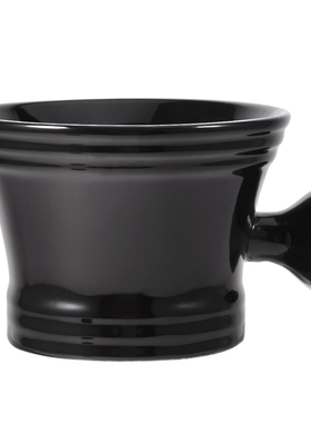 大号剃须起泡碗刮胡陶瓷皂碗黑色手柄泡沫碗胡须皂刮脸泡沫马克杯