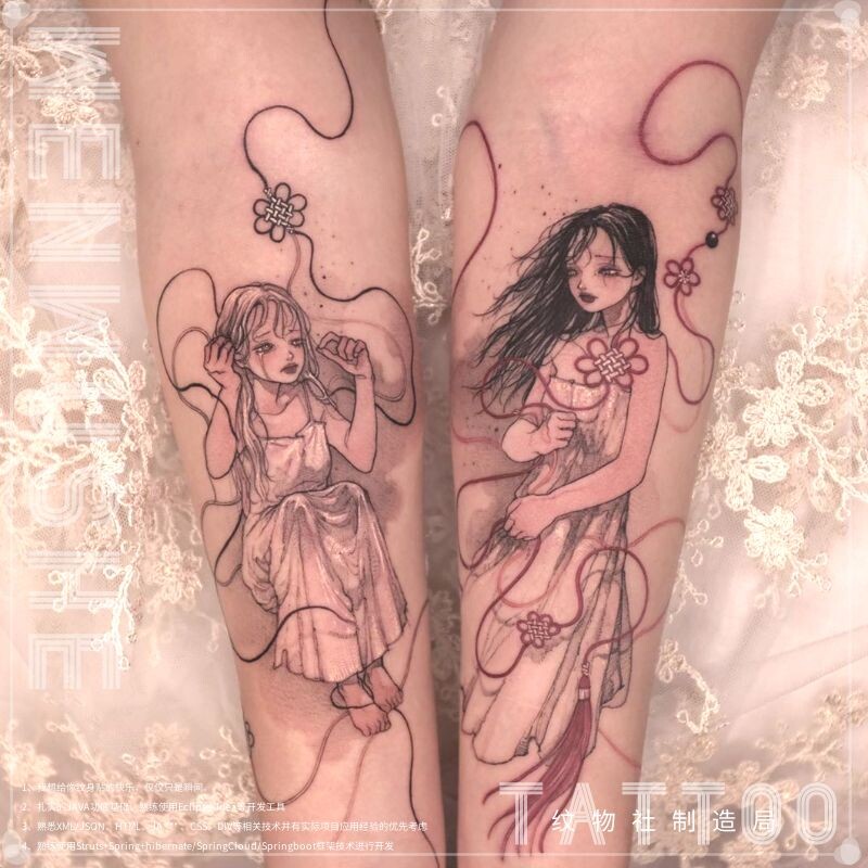 文物社 韩版唯美ins风小清新纹身贴 女神文艺花臂防水女持久贴画