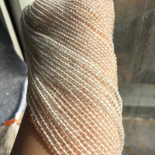 老矿白水晶圆珠小米珠半成品DIY