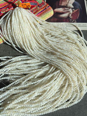 天然色淡水贝温润白贝小米珠链