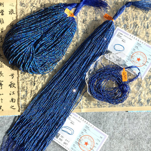 回馈价原矿3.3mm刻面青金石珠链