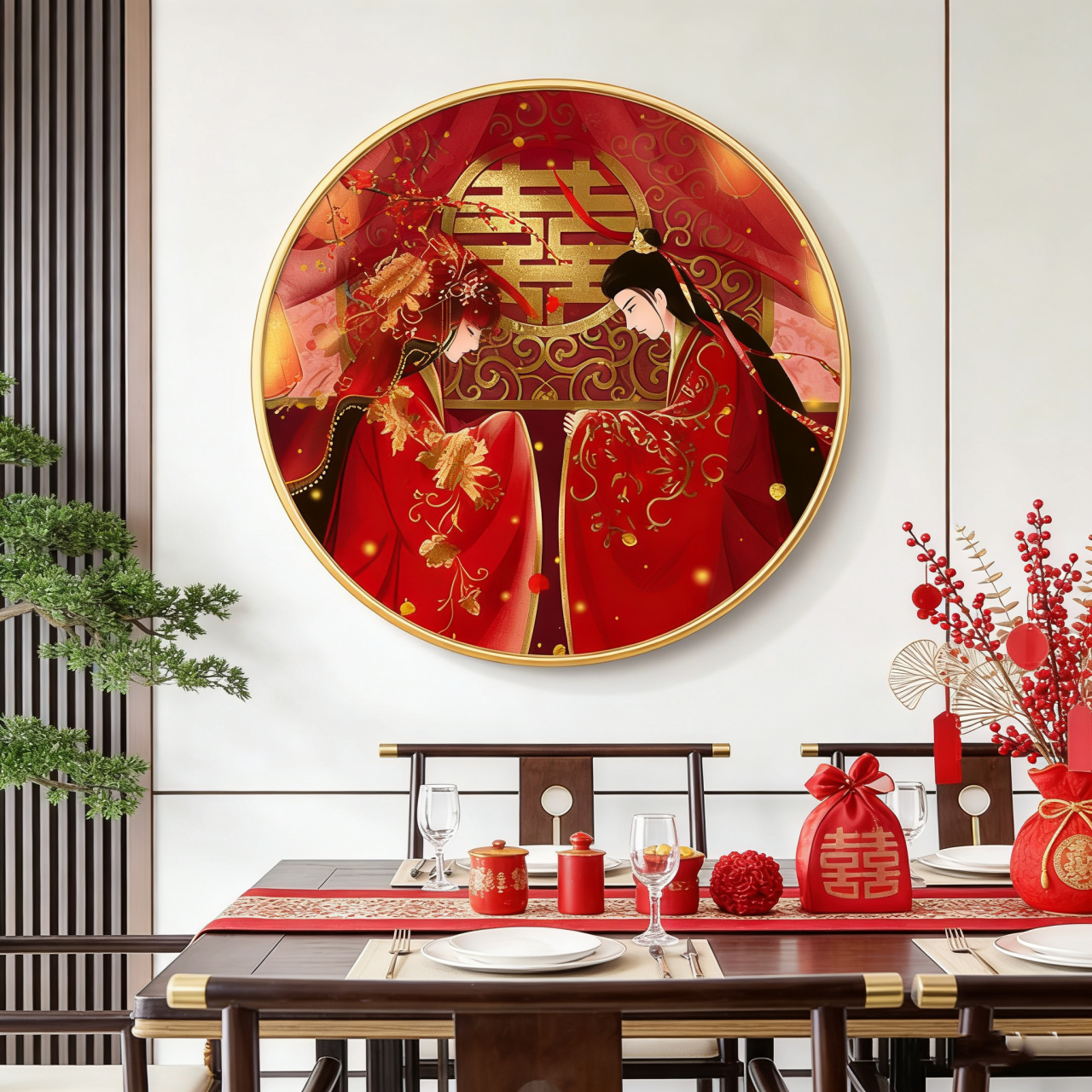 新款结婚拜堂满钻带框钻石画手工DIY拼豆钻石绣客厅卧室玄关挂画