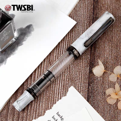 三文堂ECO钢笔卡拉拉黑钛大理石白限量活塞上墨练字彩墨透明书法