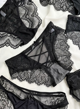 3条装 女士内裤蕾丝透明速干性感大码200斤胖M收腹提臀棉裆三角裤