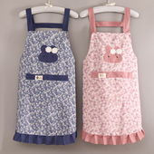 纯棉上班美甲工作服日系洋气围裙女韩版 可爱透气舒适防油做饭家用