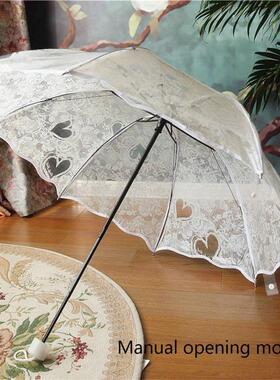 Clear plastic umbrella Folding umbrella雨伞小清新加厚伞