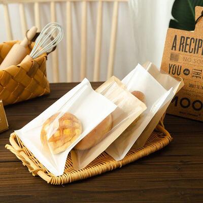 Kraft Paper Bread Bagel Toast Baking Packaging Loaf Bag Food