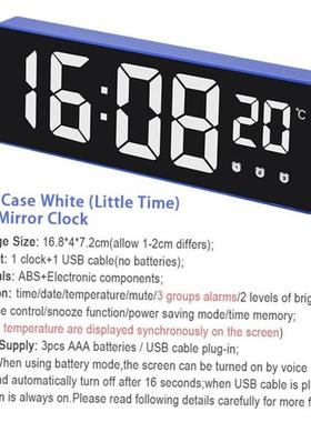 Smart LED Clock Bedside Digital Alarm Clocks Desktop Table E