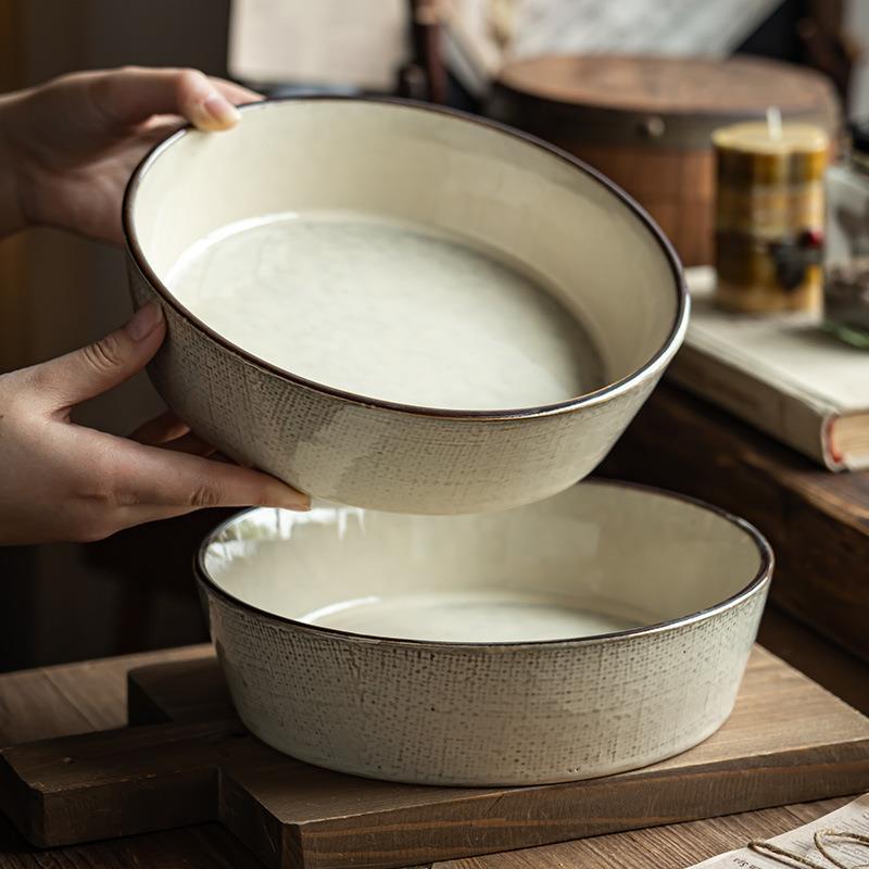 Large home serving bowl Large salad bowl陶瓷大汤碗大号菜碗