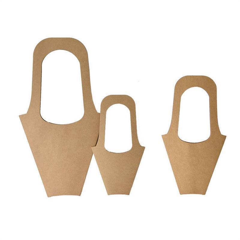 20pcspack Kraft Paper Flower Bags Handle Flowers Wrapping n