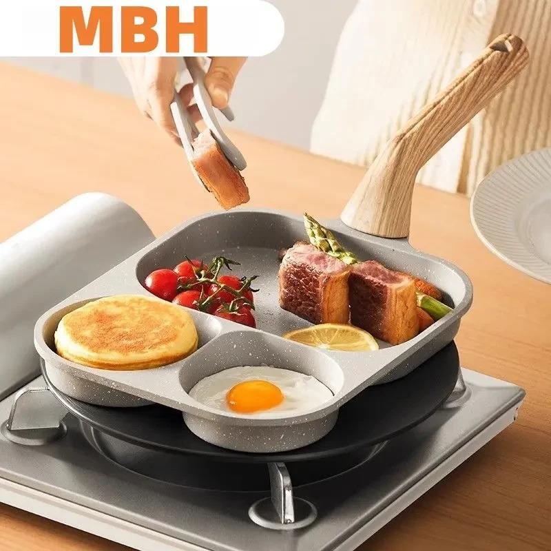 nonstick breakfast pan multi grid pan fried egg fried steak图片