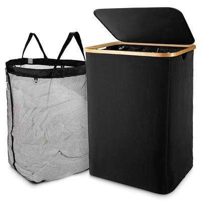 Laundry Basket With Lid, Black Laundry Basket With