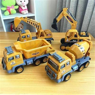 Toy boxed children's excavator mixer truck sliding toy c