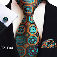 Luxury Blue Plaid Dot Silk Ties For Men Solid Wedding Access thumbnail 4
