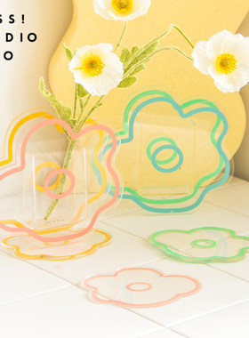 MSS喵术士原创新品透明亚克力花花花瓶干花器七夕礼物郁金香香氛