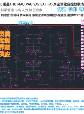 实验室送排风负压BAS触摸屏PLC-DDC-AHU-EAF-FAF-PAU-MAU-VAV自控