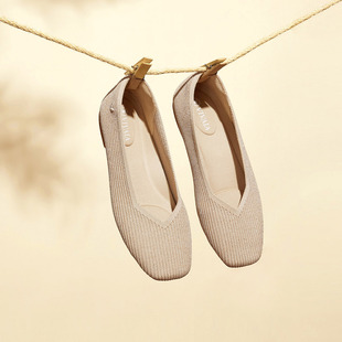 现货 特价VIVAIA正品王妃鞋 通勤舒适Margot方头平底鞋 拼接撞色