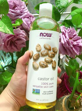 现货美国NOW Foods诺奥蓖麻油473ml大瓶装 castor oil护肤护发长