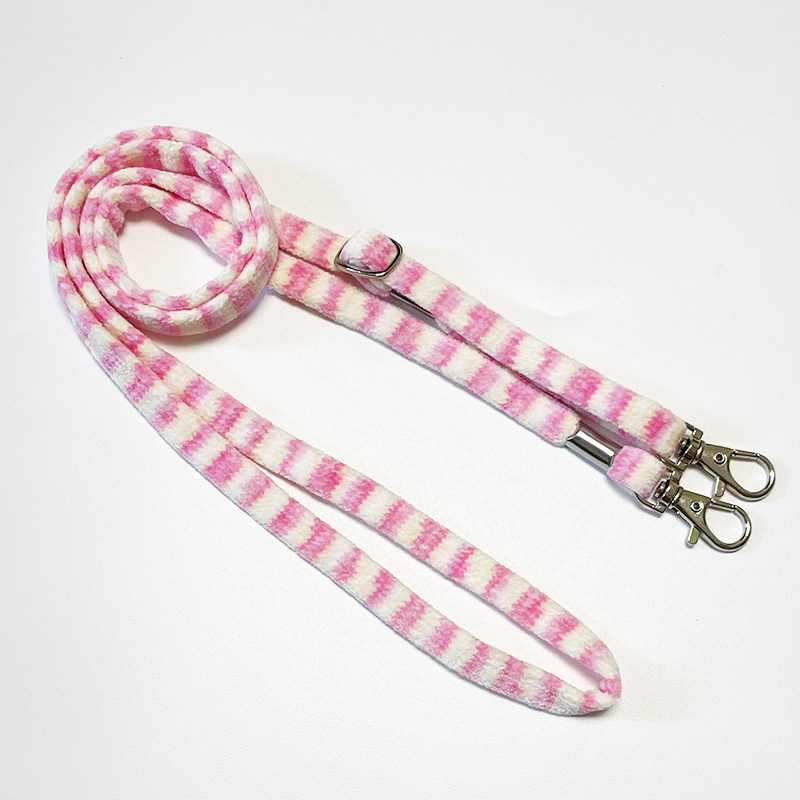 毛绒条纹手机壳挂绳双扣头可调节斜挎挂绳拍立得替换肩带背带包带