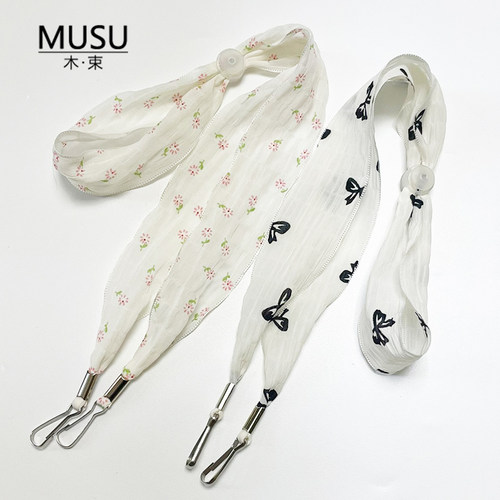 原创雪纺丝带加长加宽4CM小清新防风绳可调节遮阳渔夫帽子防风绳