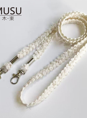 手工原创波浪花边小包包斜挎绳双扣头肩带带手机挂绳小蜜蜂背带绳