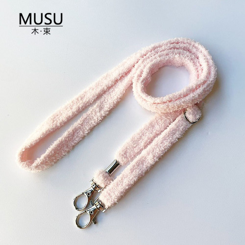 毛绒可调节双扣头手机壳斜跨可背挂绳包包拍立得通用肩背带斜挎绳