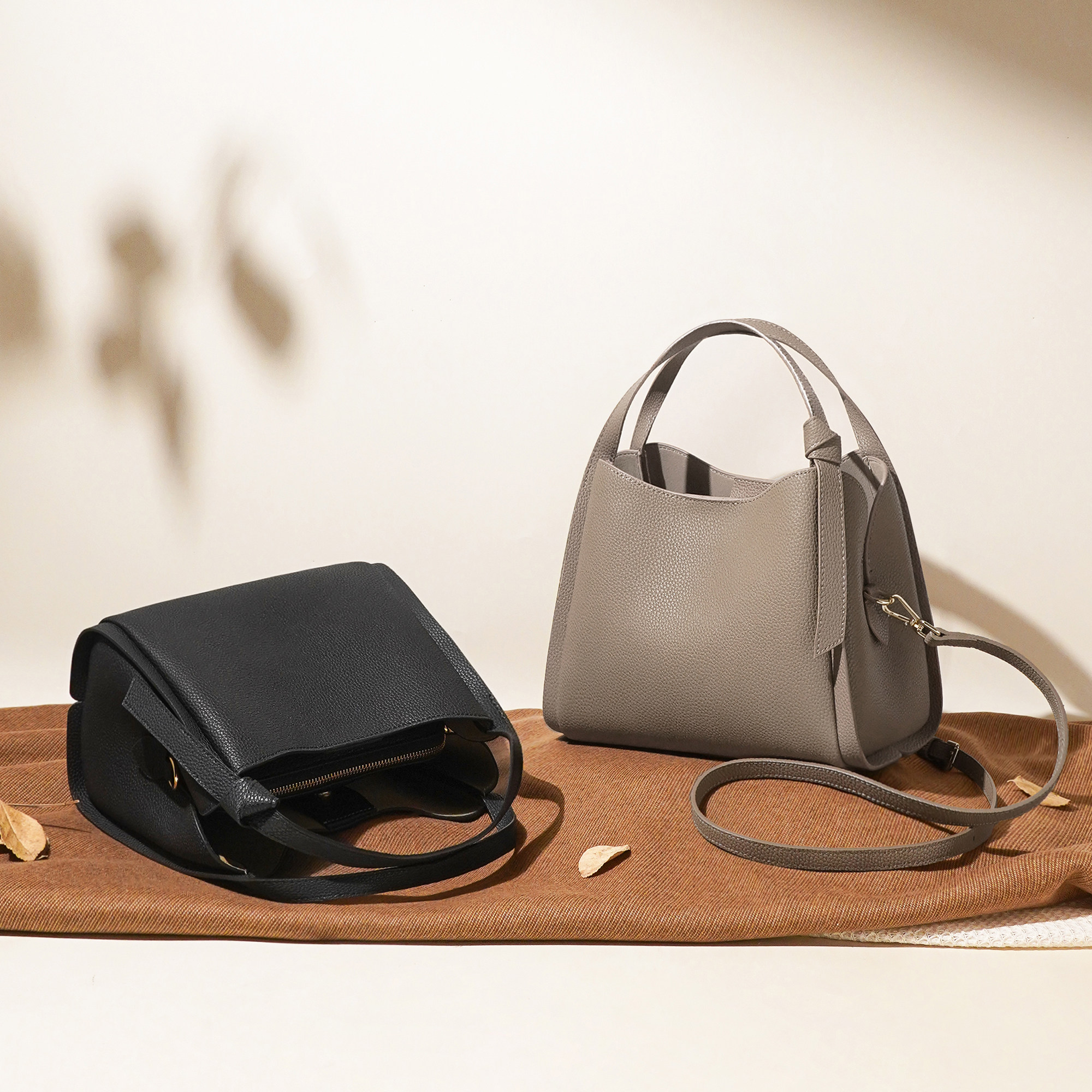 菜篮子包2026新款牛皮包包女士女包简约通勤大容量手提单肩斜挎包,箱包皮具/热销女包/男包,水桶包,淘宝优惠券,粉丝福利购,淘宝优惠卷