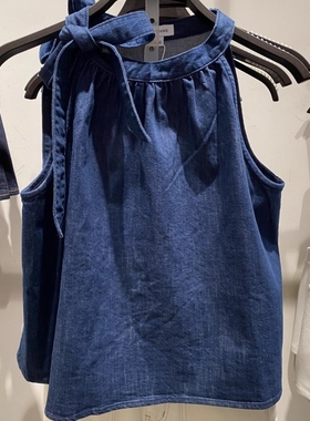 夏季爆款蓝色牛仔背心2025新款小众超好看系带蝴蝶结独特漂亮气质