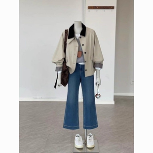 巴恩风短款风衣外套女2025新款巨好看的今年流行爆款小个子卡其色