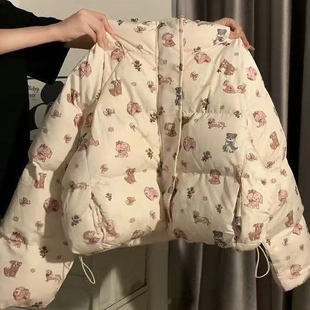 温柔风日系小狗连帽棉服女冬季软妹可爱设计感短款外套保暖面包服