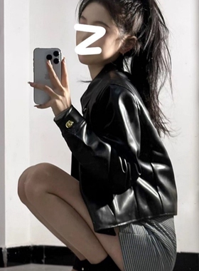 小个子黑色皮衣外套女2025春秋新款爆款美式pu机车服夹克上衣短款