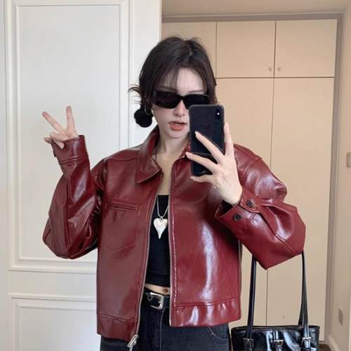 短款夹克机车服酷飒风皮衣外套女