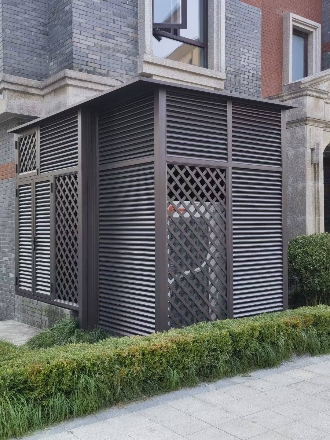 铝合金设备房设备间户外简易房铝合金百叶空调外机保护罩储物间