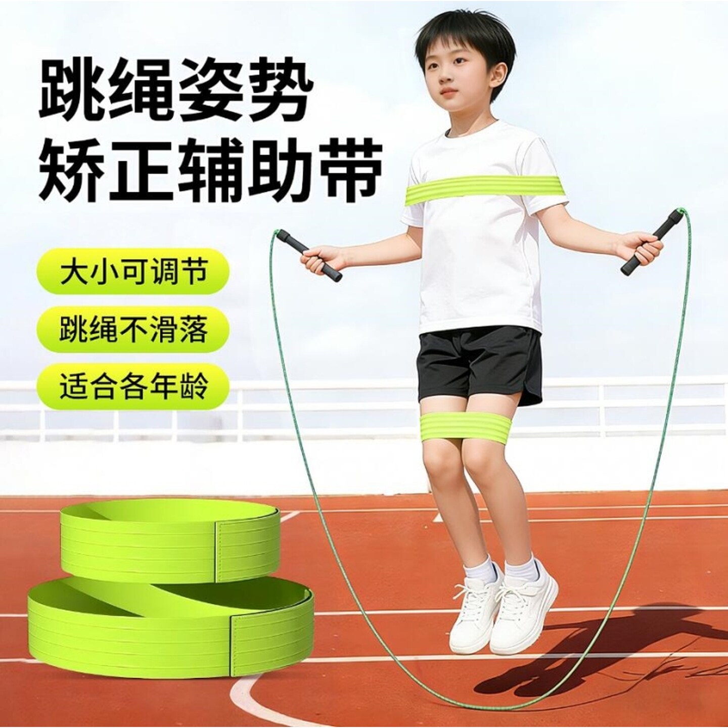 跳绳固定手臂姿势矫正辅助器儿童绑带拉力圈训练器绑胳膊束缚带子