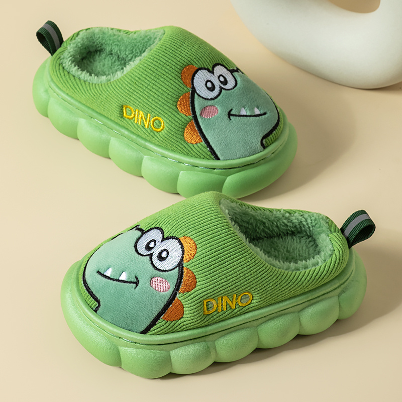 儿童拖鞋男孩冬季新款小熊棉拖鞋毛绒保暖防滑男童宝宝中大童家居