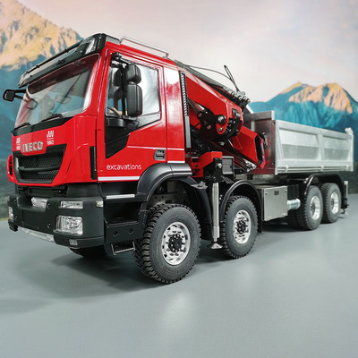 魔豆模型1/14卡车 泥头车 遥控模型 金属玩具 液压随车吊 自卸车