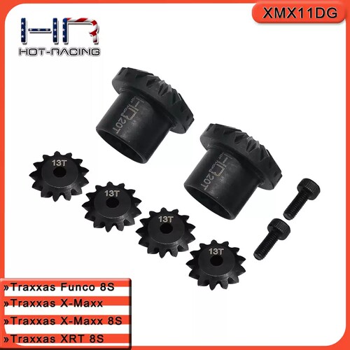 HR TRAXXAS X-MAXX6S/8S XRT8S Funco8S钢前/中/后差速器大小伞齿