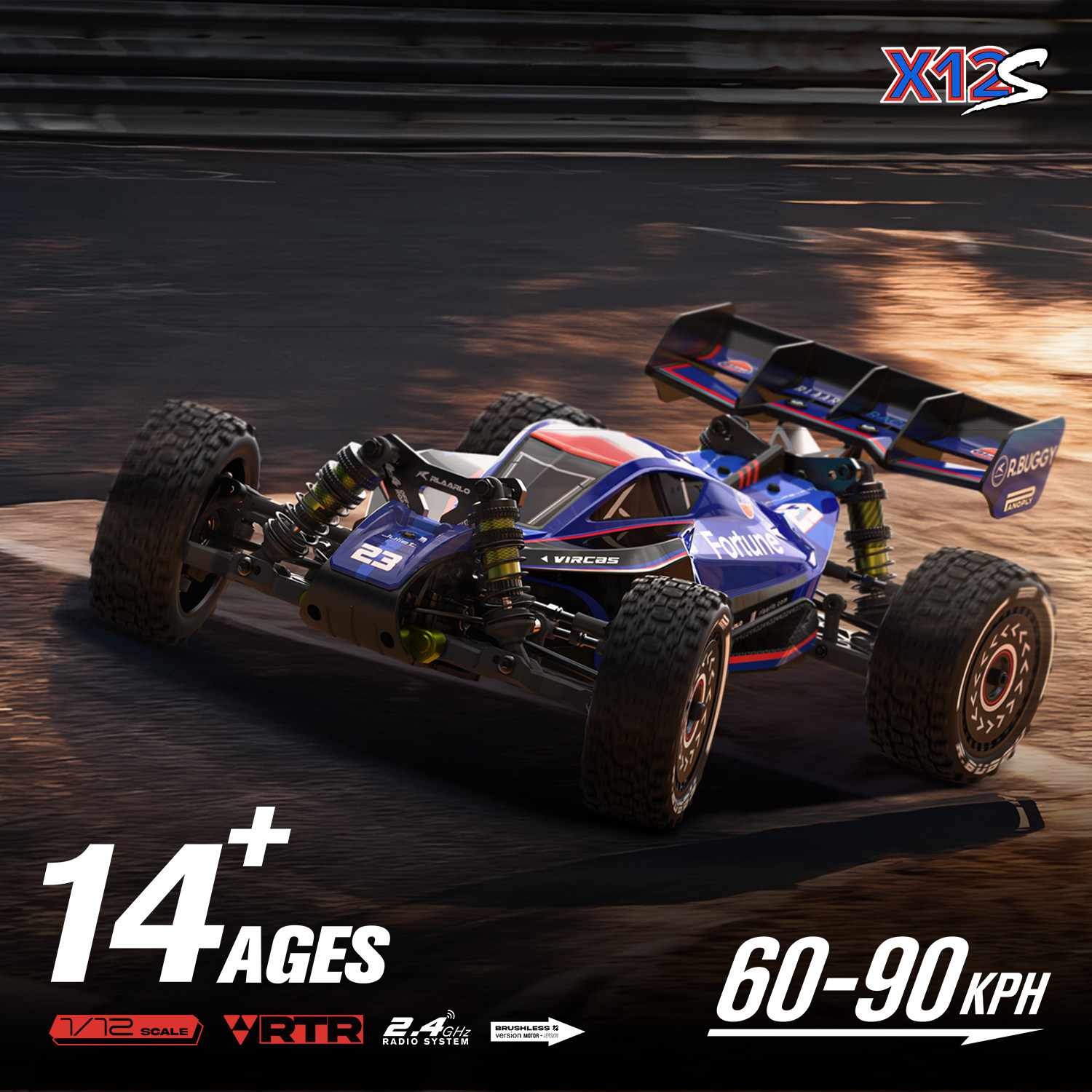 雷拉洛 X12S 1/12电越RC四驱无刷高速遥控电动模型玩具车