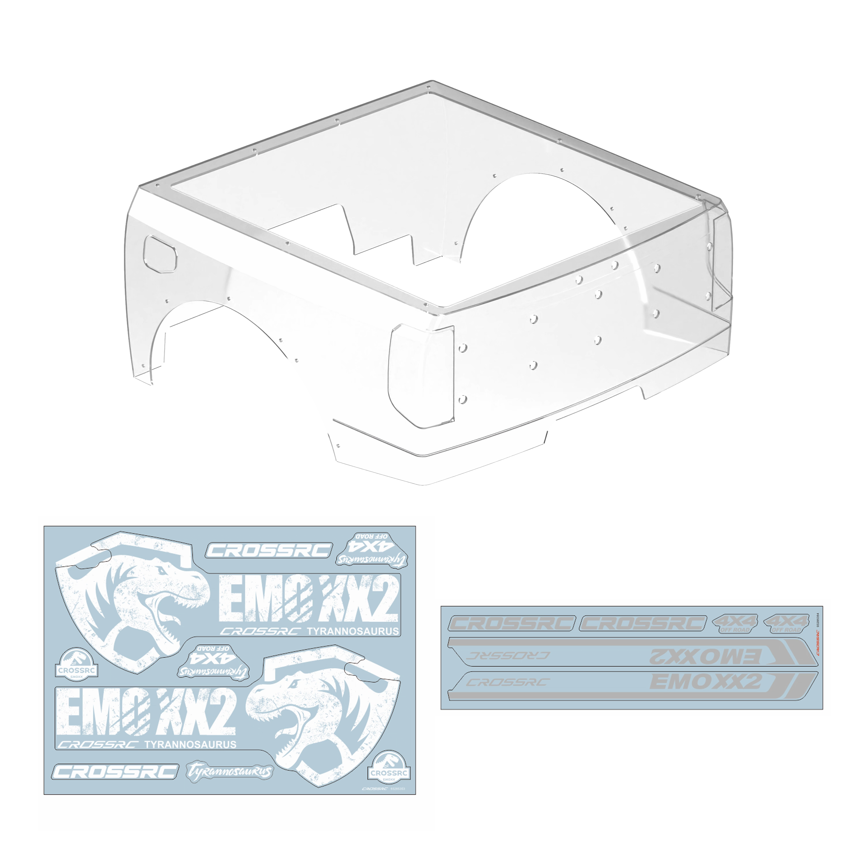 CROSSRC EMO XX2 暴龙车壳 后壳 透明 247701带贴纸 97401648