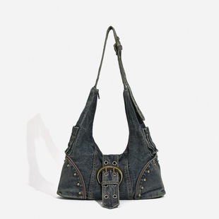 2025新款 女包流行腋下包跨境 美拉德水洗牛仔包小众托特包Y2K时尚