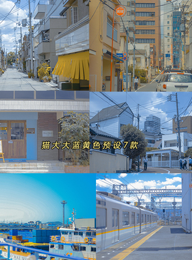 猫大大lightroom调色日系漫画风蓝橙色写真滤镜PS视频/手机LR预设