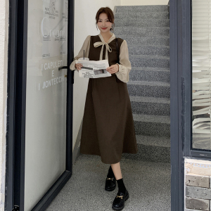 现货 假两件撞色连衣裙 131-5056P125K178图片