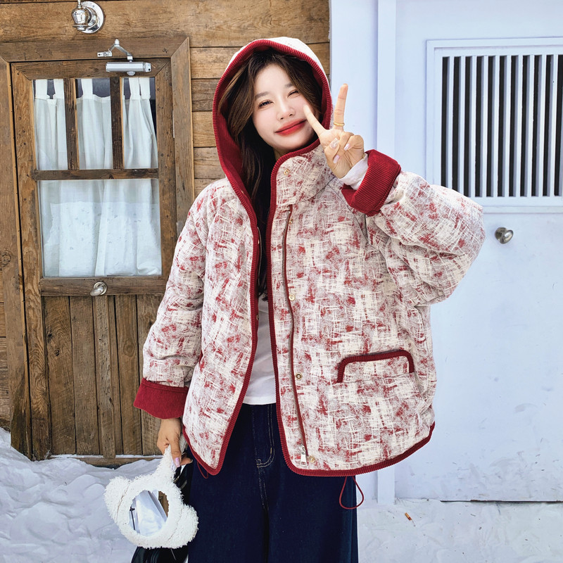 新款撞色连帽50羽绒服外套131-7571P275K418,女装羽绒服,浙宝131