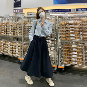 现货 2025长袖衬衫半身裙套装131-5008P135K188图片