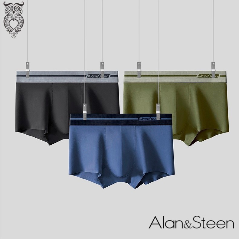 夏季新款纯棉男士内裤中腰透气青少年男生平角裤纯色大码男四角裤